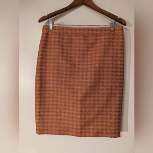 Club Monaco Pastel Orange Diamond Pattern Pencil Skirt, size 10